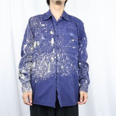 画像2: RED KAP ペンキペイント コットンツイルワークシャツ L (2)