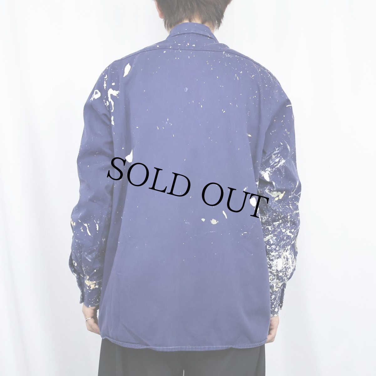 画像3: RED KAP ペンキペイント コットンツイルワークシャツ L (3)