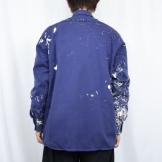 画像3: RED KAP ペンキペイント コットンツイルワークシャツ L (3)