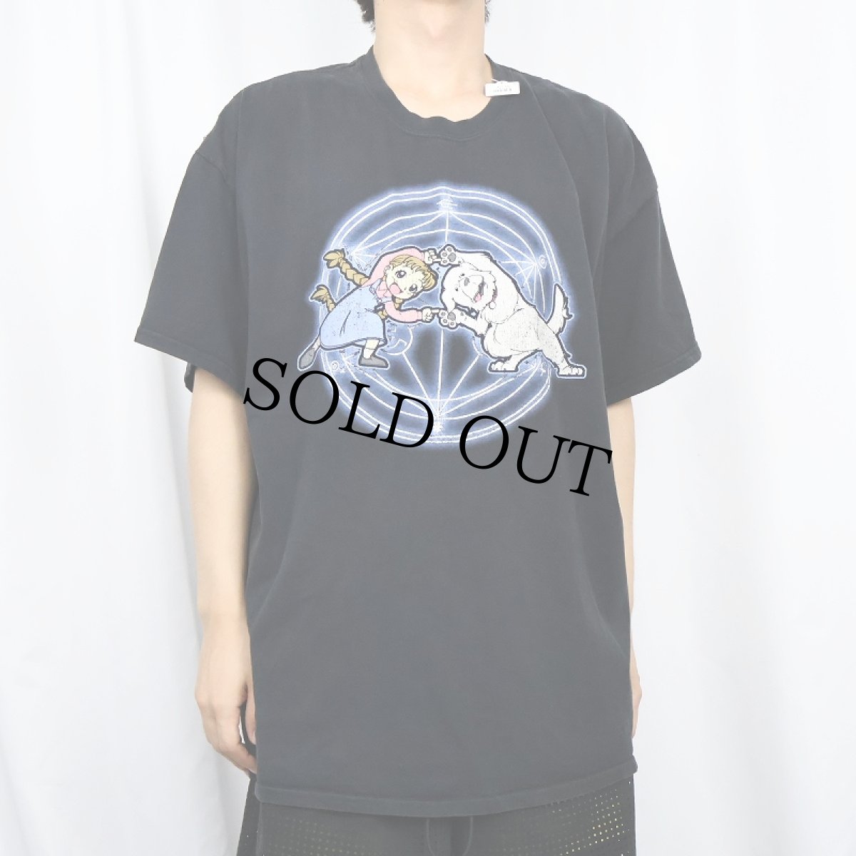 画像2: 鋼の錬金術師 "ニーナ&アレキサンダー" パロディプリントTシャツ BLACK (2)