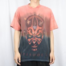 画像3: 90's STAR WARS EPISODE1 USA製 "DARTH MAUL" 映画プリントTシャツ L (3)