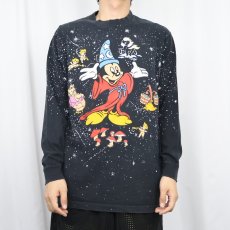 画像2: 80's Disney USA製 "MICKEY MOUSE FANTASIA" キャラクタープリントロンT BLACK L (2)