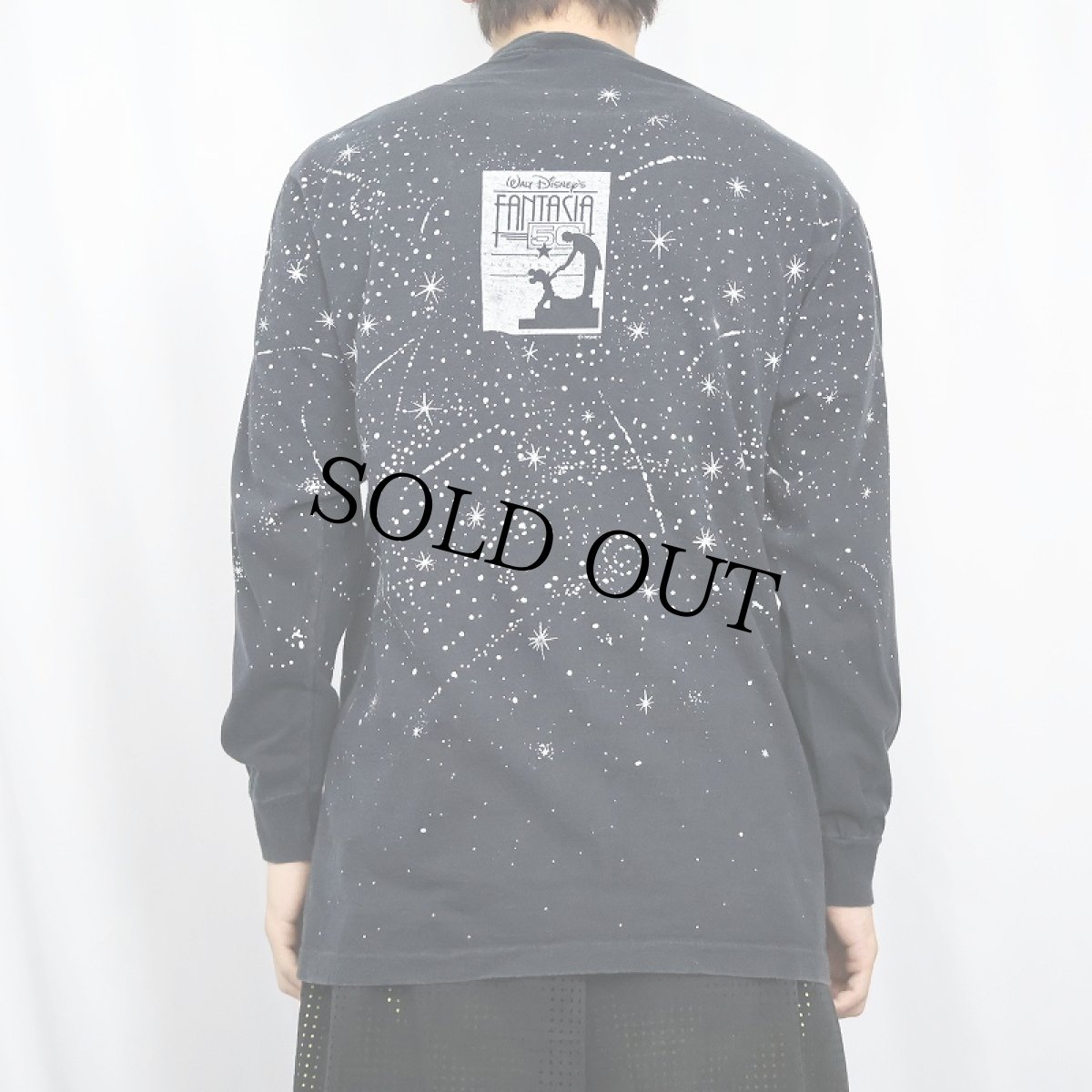 画像3: 80's Disney USA製 "MICKEY MOUSE FANTASIA" キャラクタープリントロンT BLACK L (3)