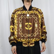 画像3: ブート CHANEL スカーフ柄 シルクブルゾン (3)