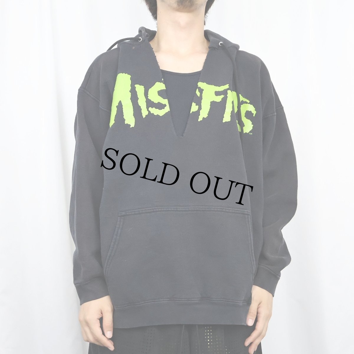 画像3: 90's MISFITS ハードコア パンクバンド スウェットフーディー BLACK XL (3)