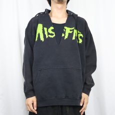 画像3: 90's MISFITS ハードコア パンクバンド スウェットフーディー BLACK XL (3)