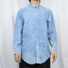 画像2: 80's Ralph Lauren USA製 デニムボタンダウンシャツ XL (2)