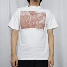 画像2: 90's USA製 カウボーイ アートプリントTシャツ M (2)