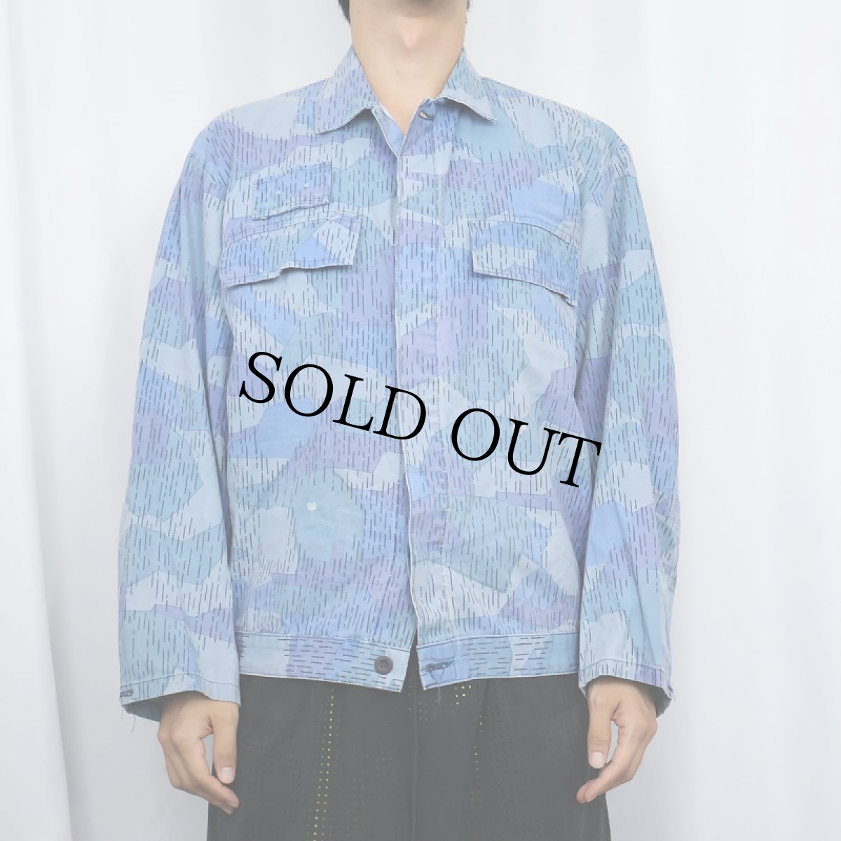 画像2: 〜80's Czechoslovakian People's Militias / Fire Brigade ブルースプリンターカモ ジャケット (2)