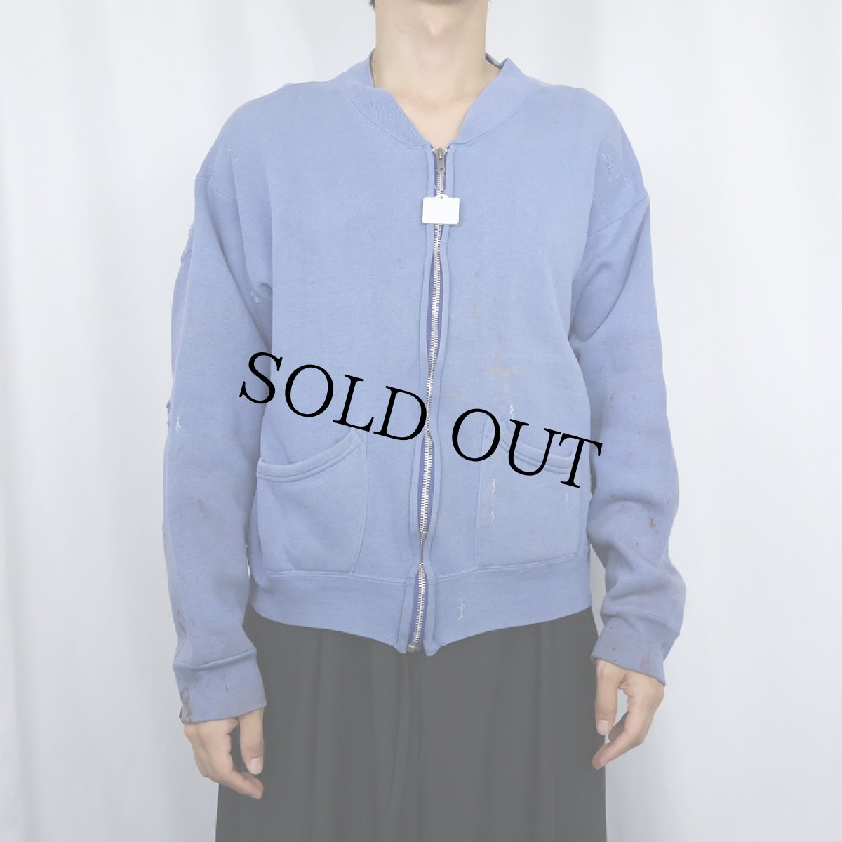 画像2: 50〜60's パチポケ フルジップスウェット (2)