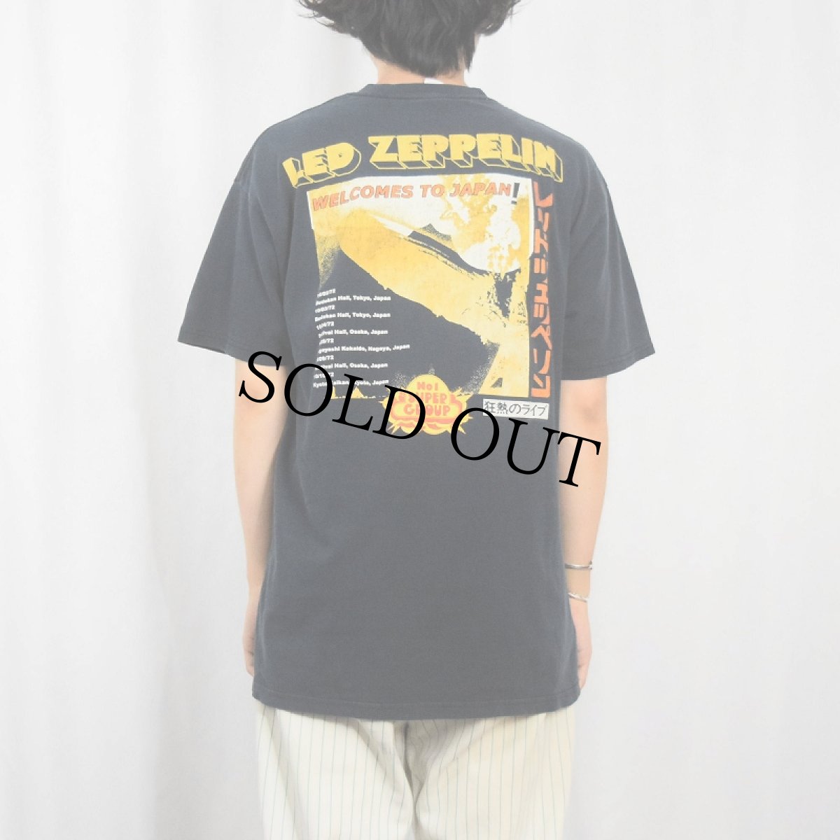 画像4: 2000's LED ZEPPELIN "狂熱のライヴ" ロックバンド ジャパンツアープリントTシャツ BLACK L (4)