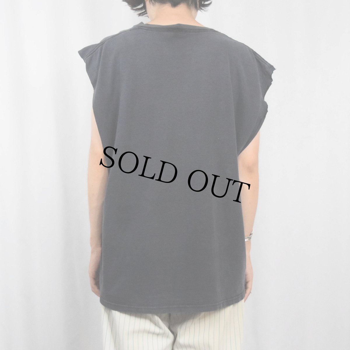 画像3: BOB MARLEY "natty dread" レゲエミュージシャン アルバムプリント カットオフスリーブTシャツ BLACK 1X (3)