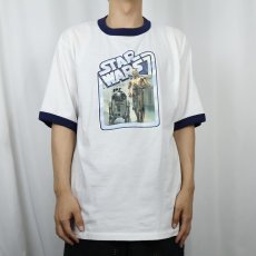 画像2: 90's STARWARS USA製 "C-3PO" 映画プリント リンガーTシャツ XL (2)