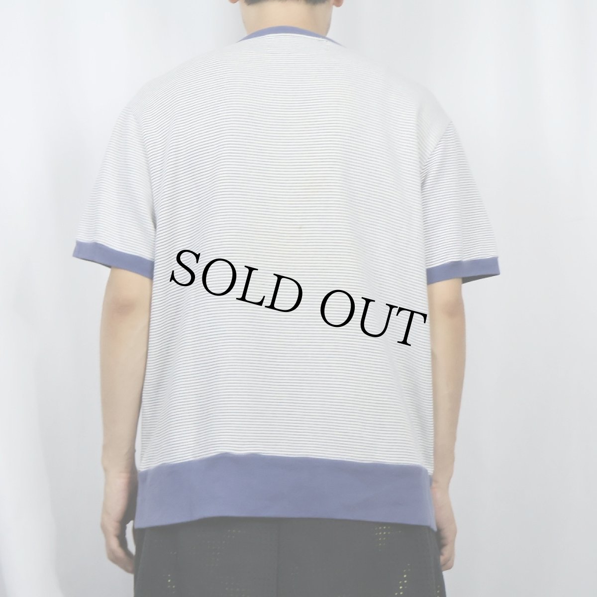 画像4: 90's POLO SPORT Ralph Lauren ボーダー柄 ロゴ刺繍 半袖スウェット L (4)