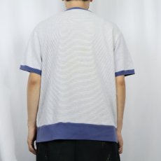 画像4: 90's POLO SPORT Ralph Lauren ボーダー柄 ロゴ刺繍 半袖スウェット L (4)
