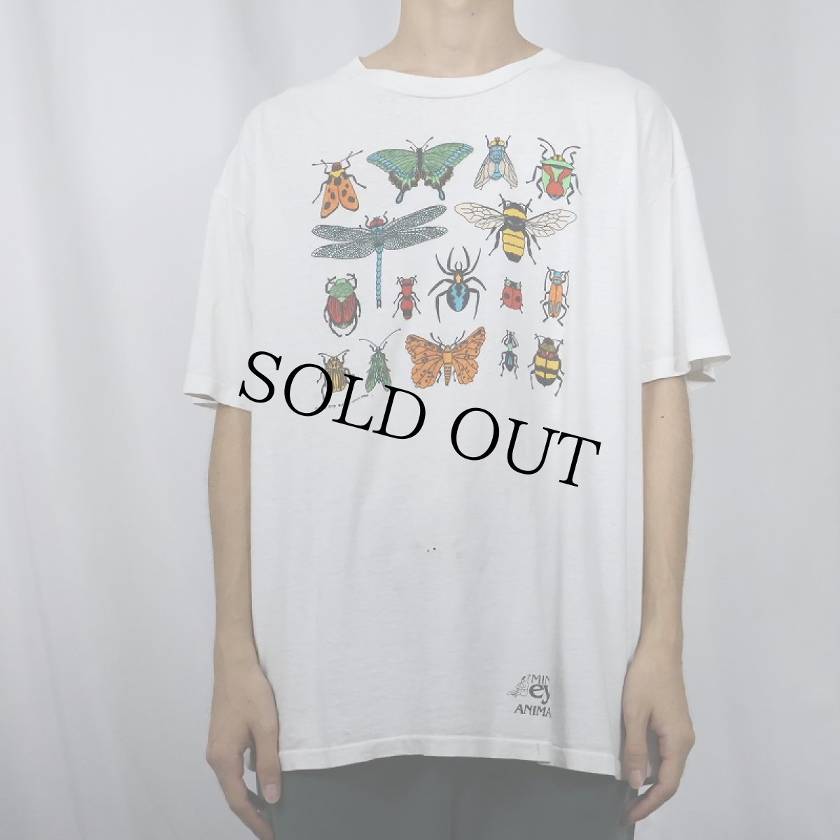 画像2: 【SALE】 90's USA製 昆虫プリントTシャツ XL (2)