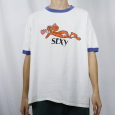 画像2: 70's USA製 "BULLWINKLE" アニメキャラクター リンガーTシャツ XL (2)