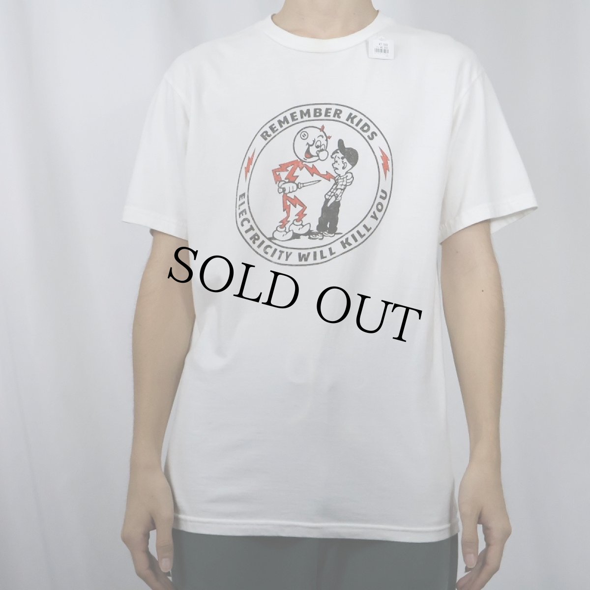 画像2: Reddy Kilowatt "ELECTRICITY WILL KILL YOU" キャラクタープリントTシャツ (2)