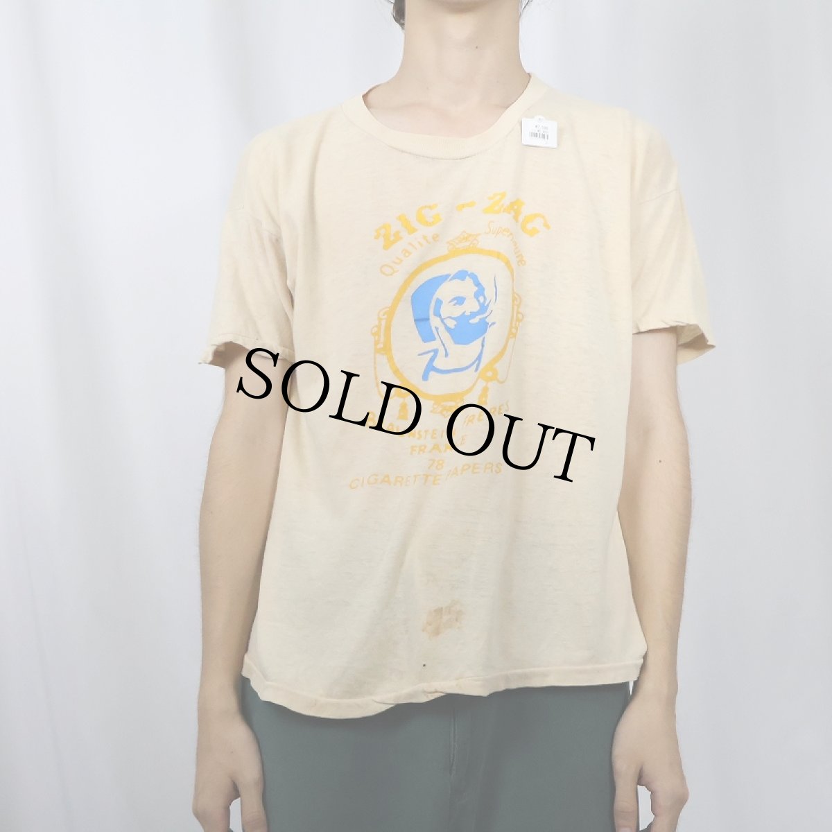画像2: 70〜80's ZIG-ZAG 巻きタバコペーパー ロゴプリントTシャツ (2)