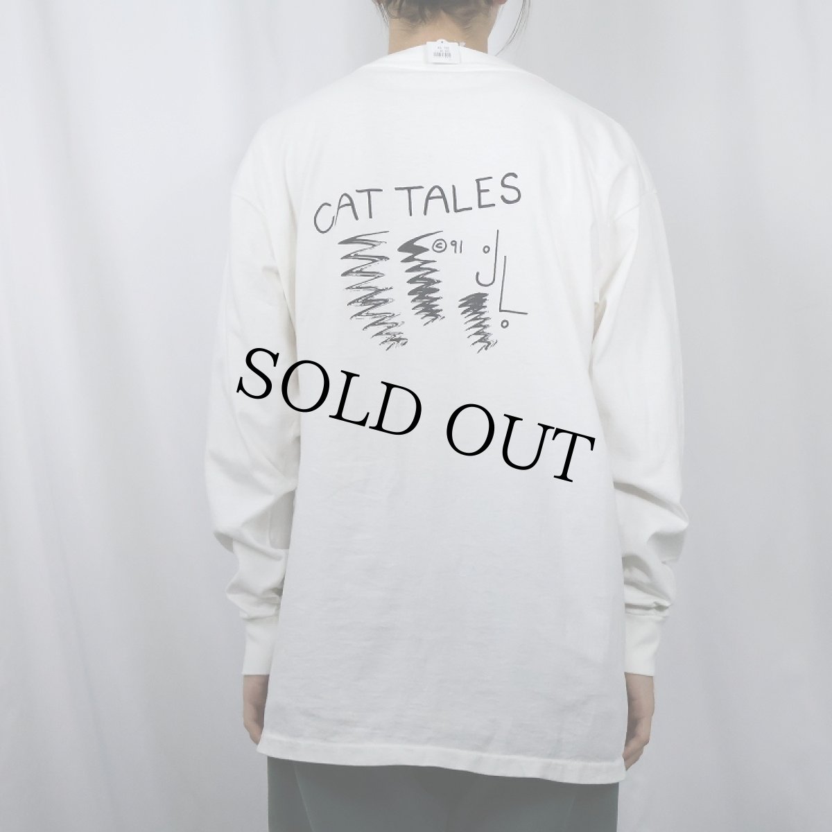 画像3: 90's USA製 "CAT TALES" ねこ イラストプリントロンT XL (3)
