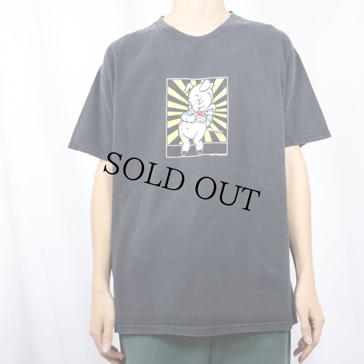 画像2: 2000's Frank Kozik USA製 アートプリントTシャツ BLACK L (2)