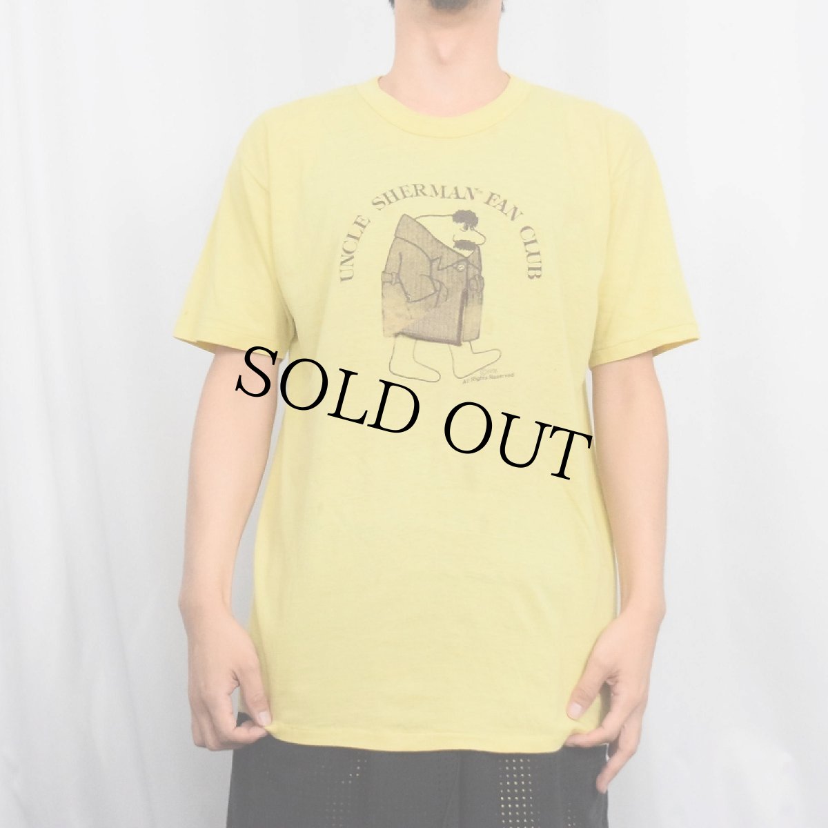 画像2: 80's UNCLE SHERMAN キャラクタープリント ギミックTシャツ XL (2)