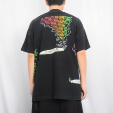 画像4: 90's USA製 "Legalize It." フロッキープリント ガンジャTシャツ BLACK XL (4)