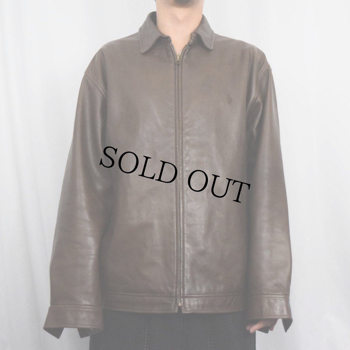 画像2: POLO Ralph Lauren ラムレザー スイングトップ M (2)