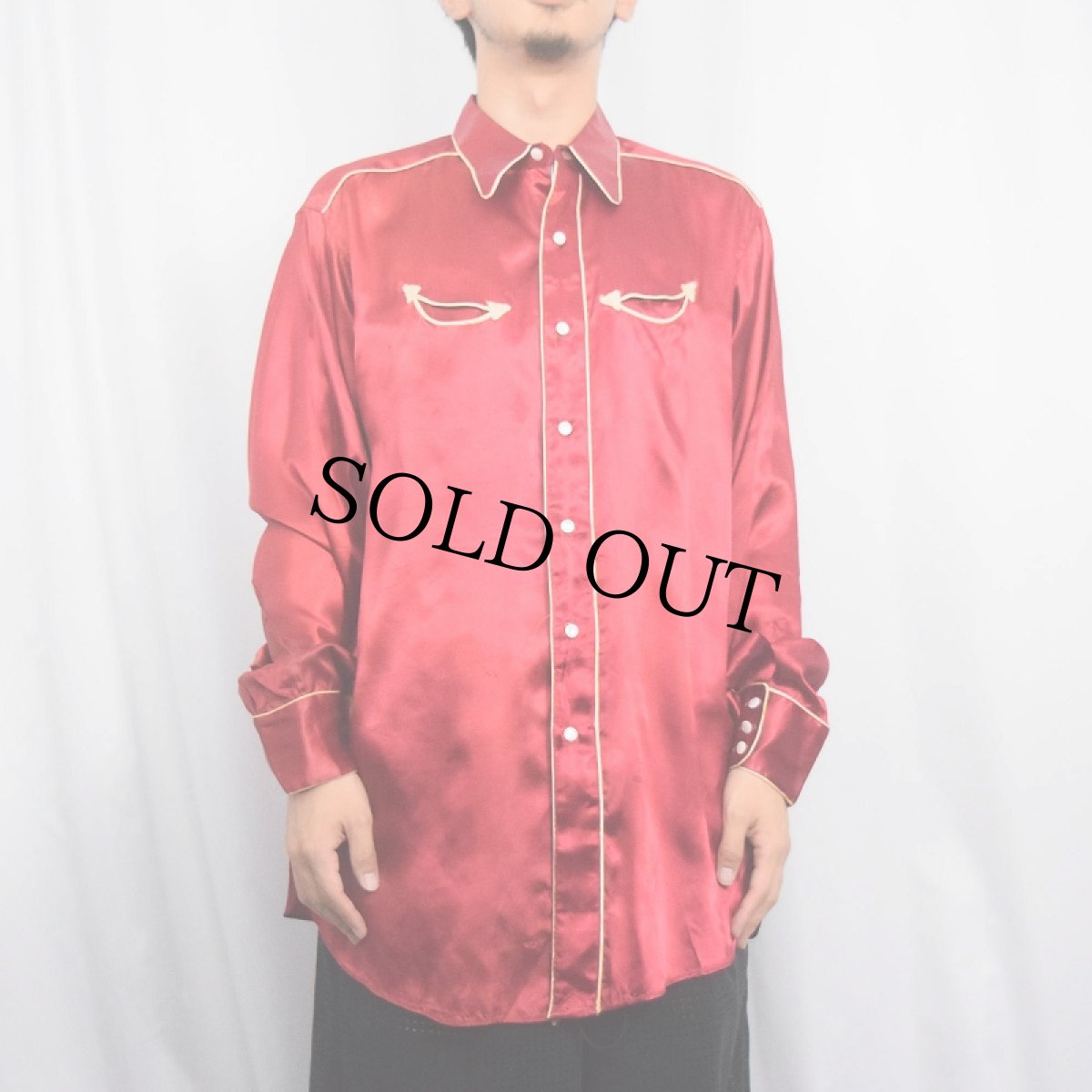 画像2: 40〜50's Miller サテンウエスタンシャツ 16 (2)