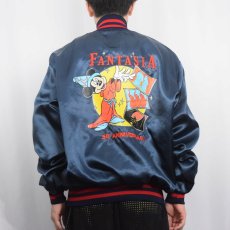 画像4: 90's Disney USA製 "FANTASIA 50th ANNIVERSARY" 刺繍サテンスタジャン XL (4)