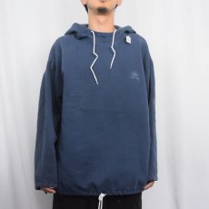 画像2: 80's STUSSY USA製 クラウンロゴ スウェットフーディー NAVY XL (2)