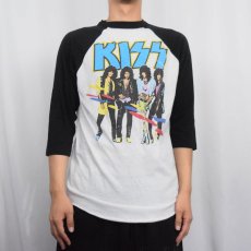 画像2: 80's KISS USA製 "ASYLUM WORLD TOUR" ハードロックバンド プリントラグランTシャツ XL (2)