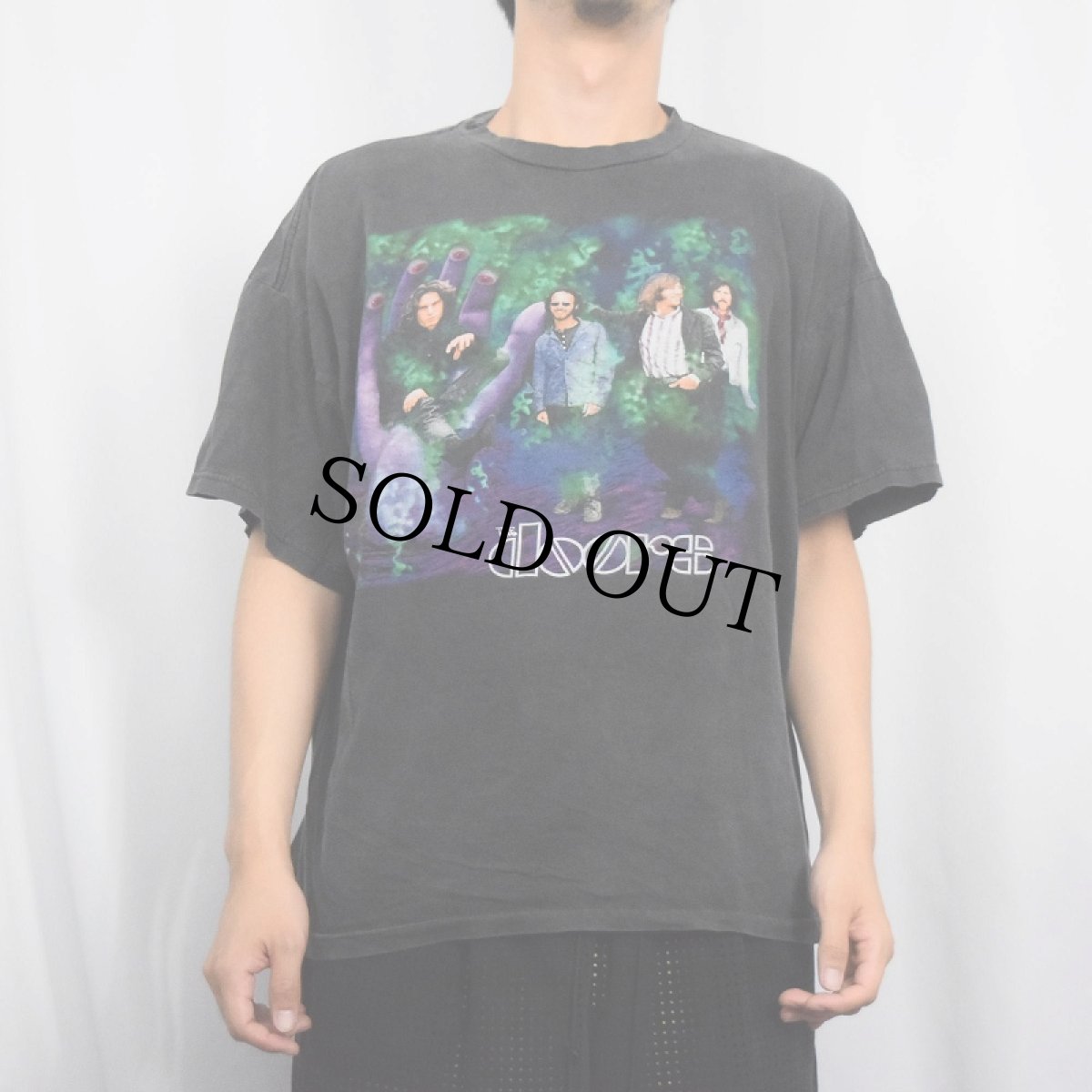 画像2: 90's The Doors USA製 ロックバンド プリントTシャツ BLACK XL (2)