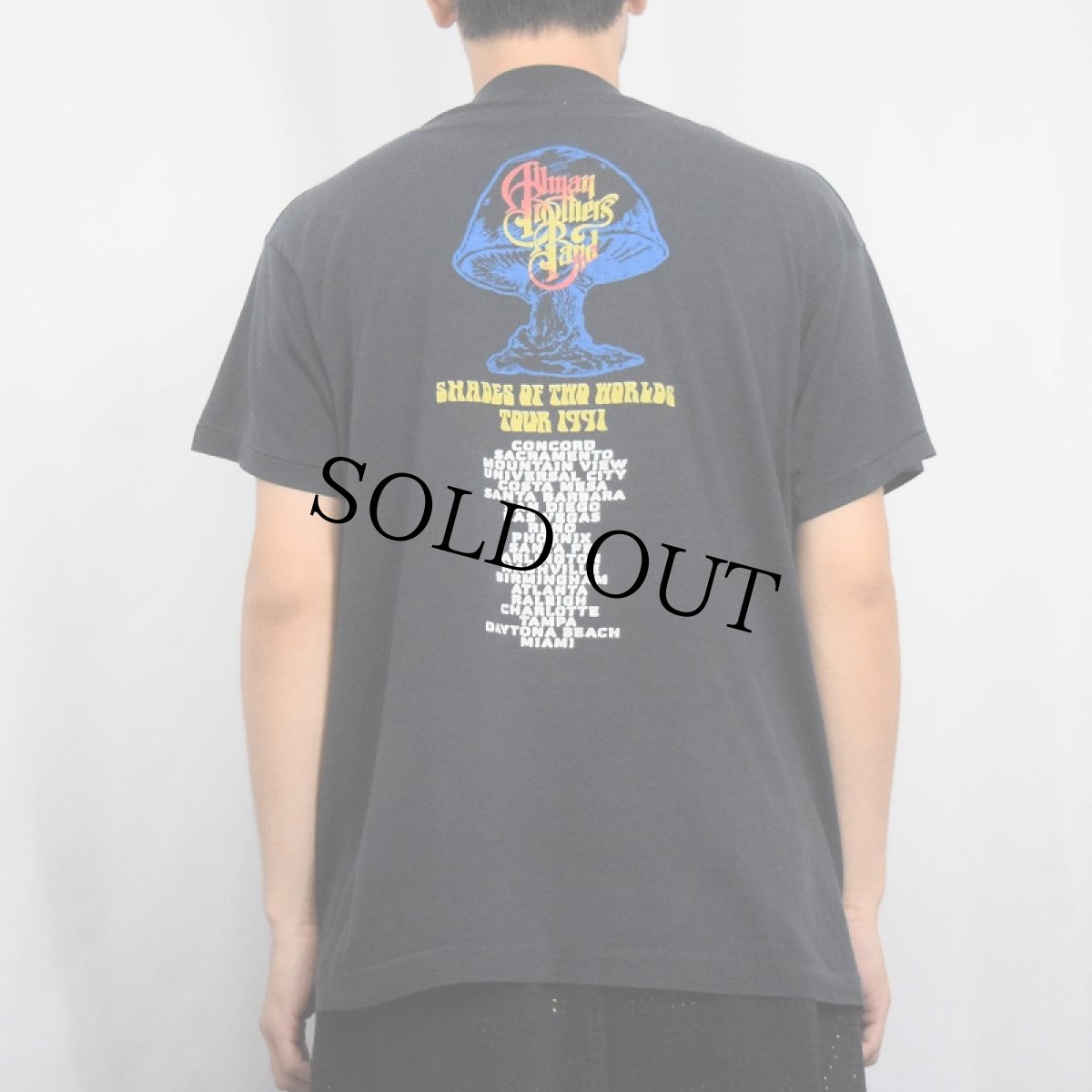画像4: 90's ALLMAN BROTHERS BAND ブルースロックバンド ツアープリントTシャツ BLACK (4)