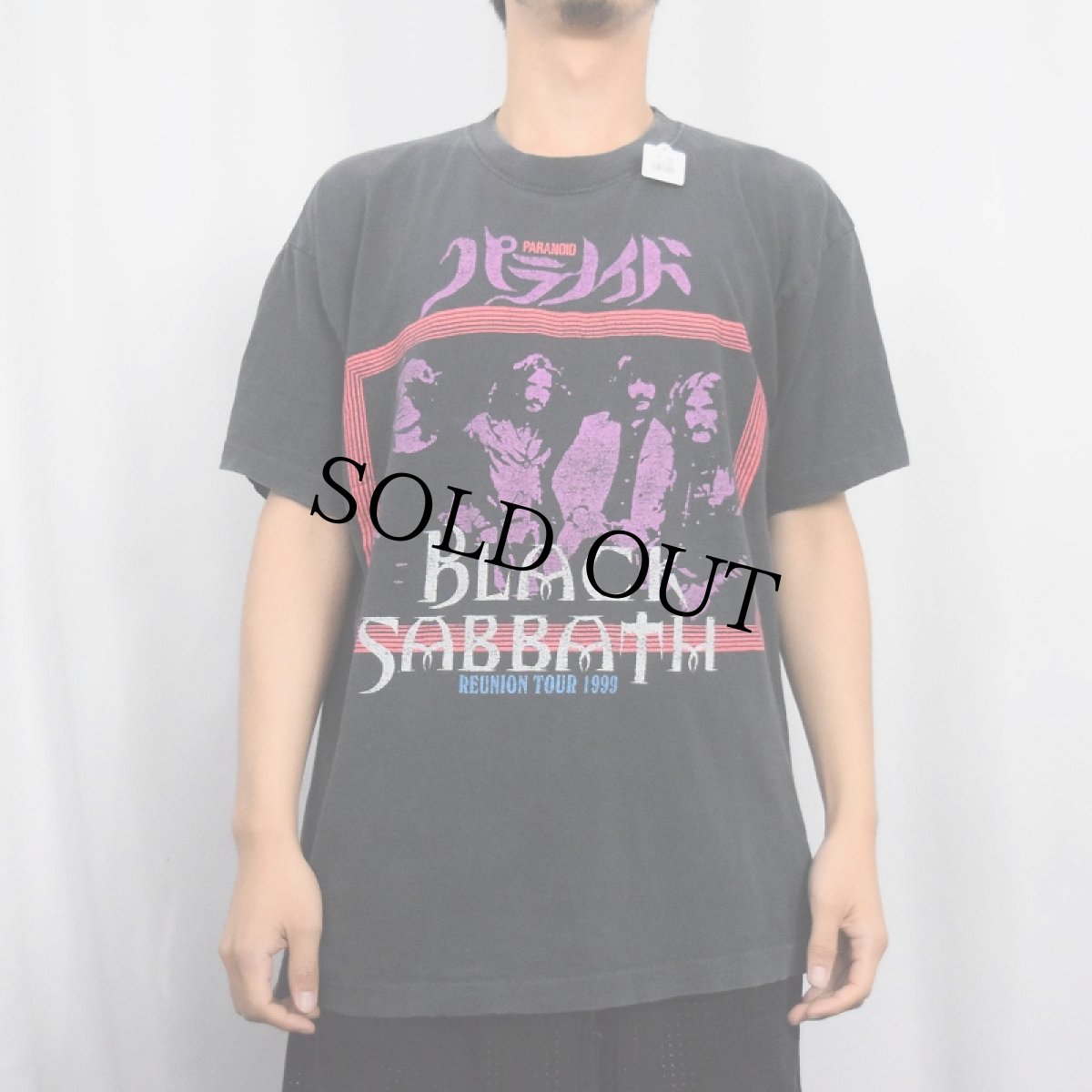 画像2: 90's Black Sabbath "PARANOID" EBMバンドプリントTシャツ BLACK L (2)
