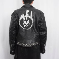 画像4: 80〜90's WILSON LEATHER ペイント&スタッズカスタム ダブルライダースジャケット L (4)