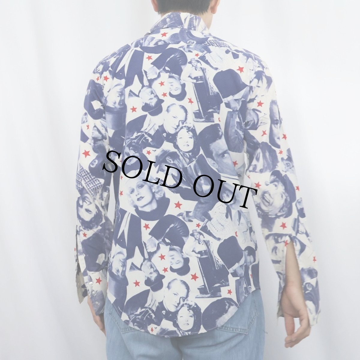 画像3: 70's EXPRESSIONS by CAMPUS USA製 ハリウッドスター 総柄フォトプリントシャツ M (3)