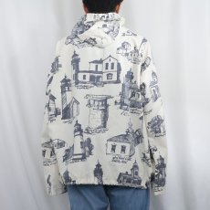 画像4: 90's MICHIGAN RAG CO. USA製 ライトハウス プリント パーカー (4)