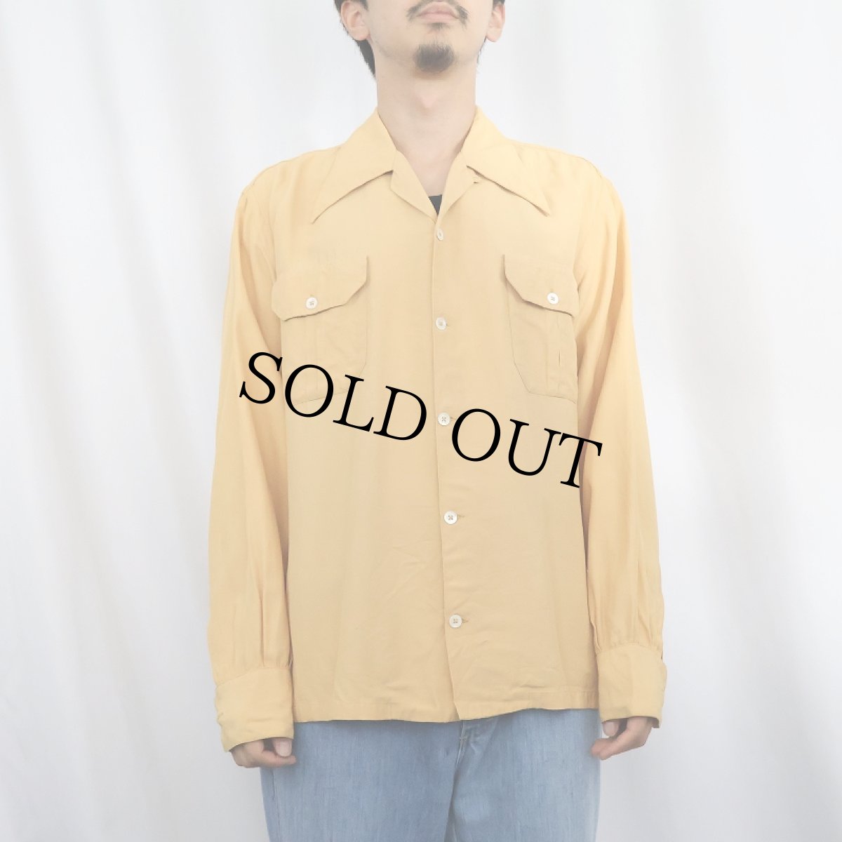 画像2: 50's〜 Alpine レーヨンオープンカラーシャツ (2)