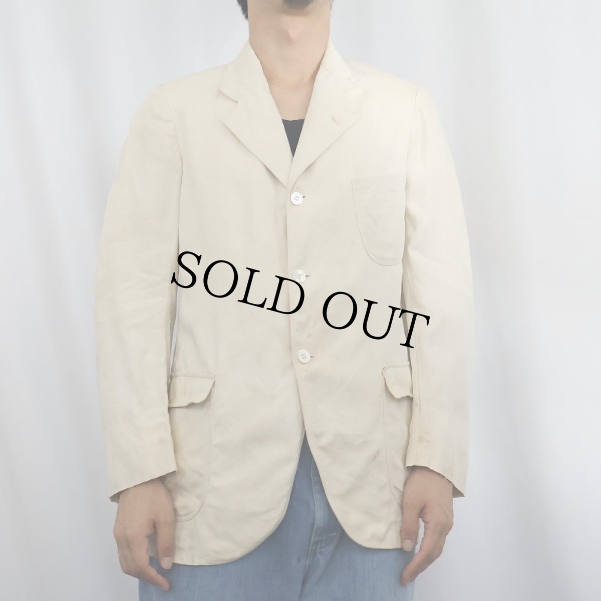 画像2: 〜40's JACKSON & MOYER "Porto rican" リネンテーラードジャケット (2)