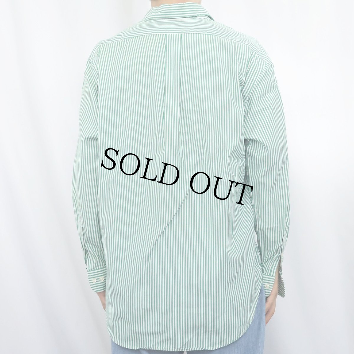 画像3: POLO Ralph Lauren "CLASSIC FIT" ストライプ柄 ロゴ刺繍 コットンボタンダウンシャツ SIZE16 (3)