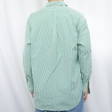 画像3: POLO Ralph Lauren "CLASSIC FIT" ストライプ柄 ロゴ刺繍 コットンボタンダウンシャツ SIZE16 (3)