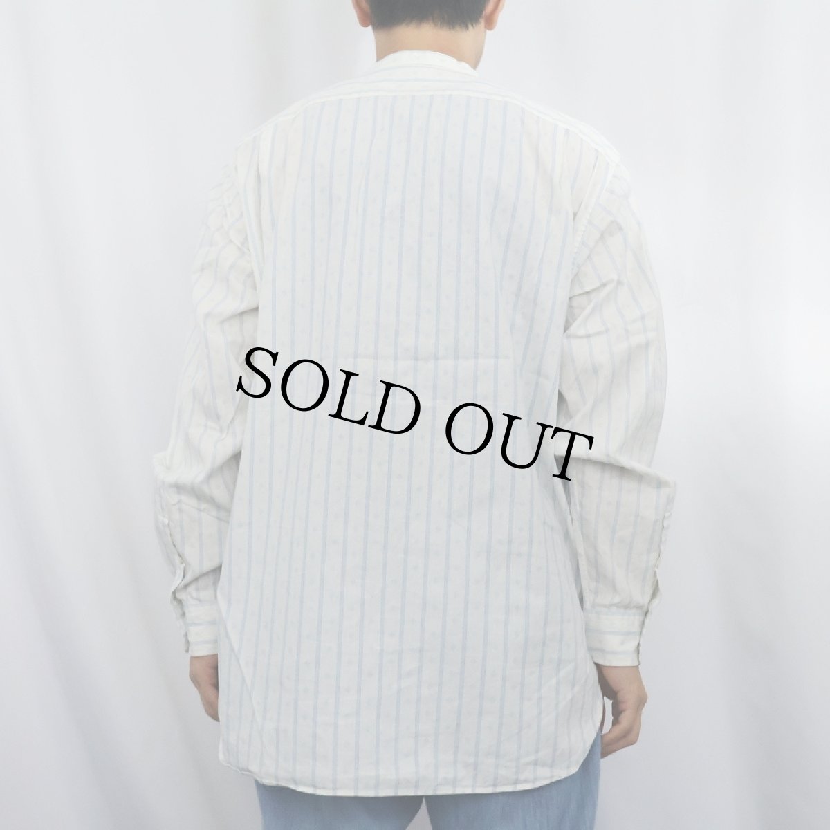 画像3: POLO Ralph Lauren "BRENARD" ストライプ柄 バンドカラーシャツ M (3)