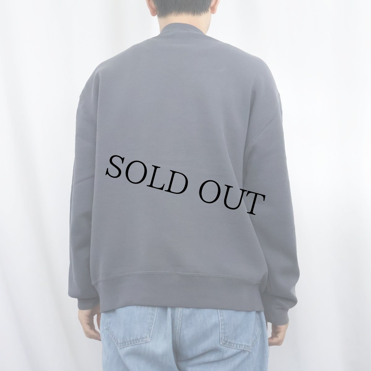 画像3: 90's RUSSELL ATHLETIC USA製 前V 無地フェードスウェット NAVY L (3)