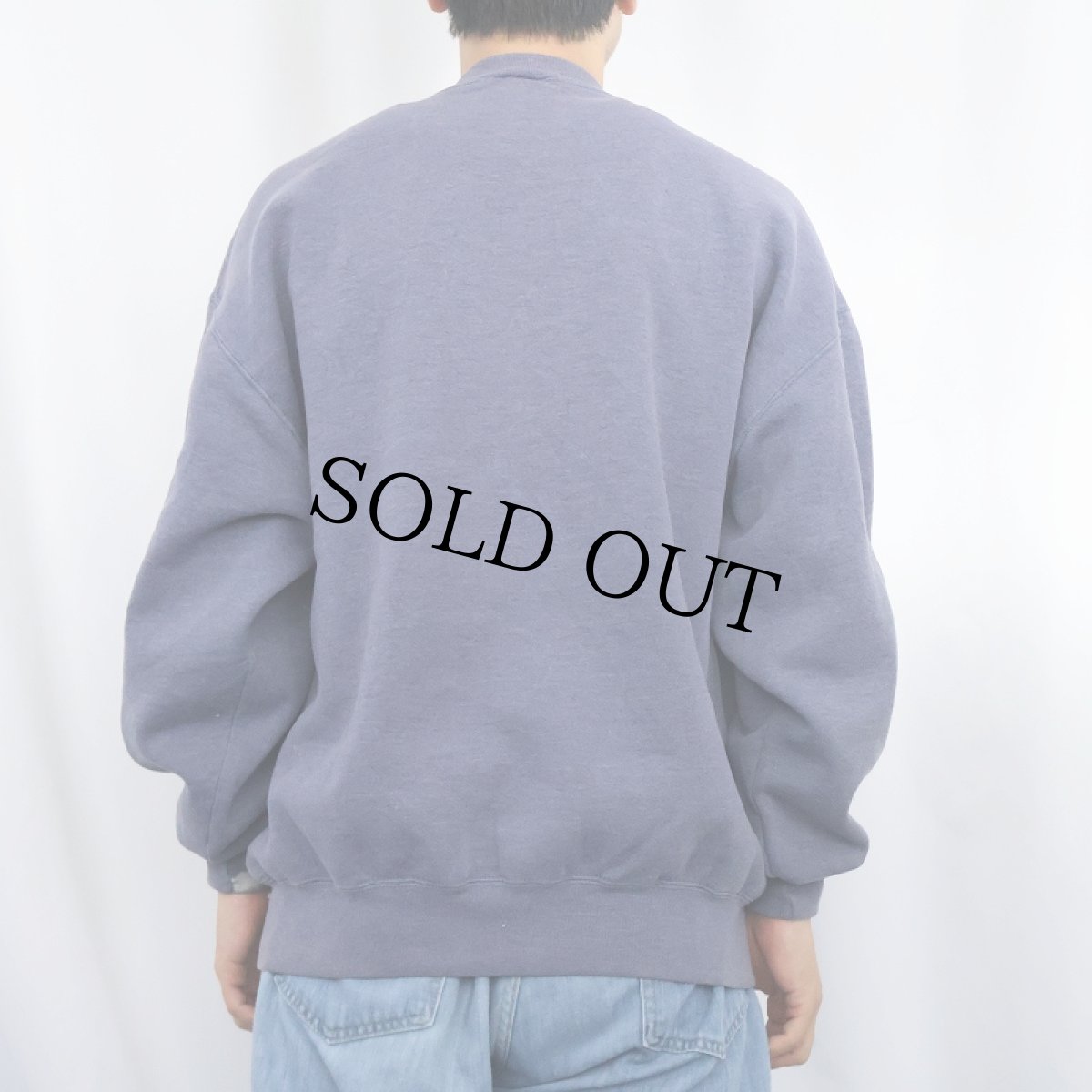 画像3: 90's RUSSELL ATHLETIC 前V 無地フェードスウェット NAVY L (3)