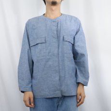 画像2: 90's JONES NEW YORK SPORT コットンノーカラーシャツ (2)
