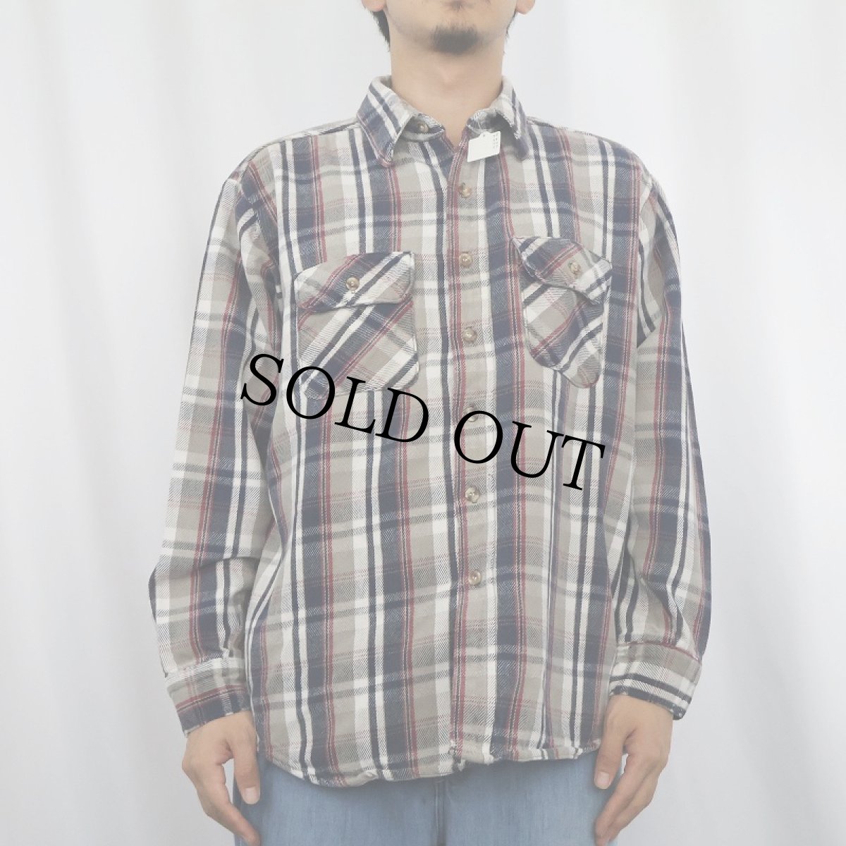 画像2: 90's FIVE BROTHER チェック柄 ヘビーネルシャツ XL (2)