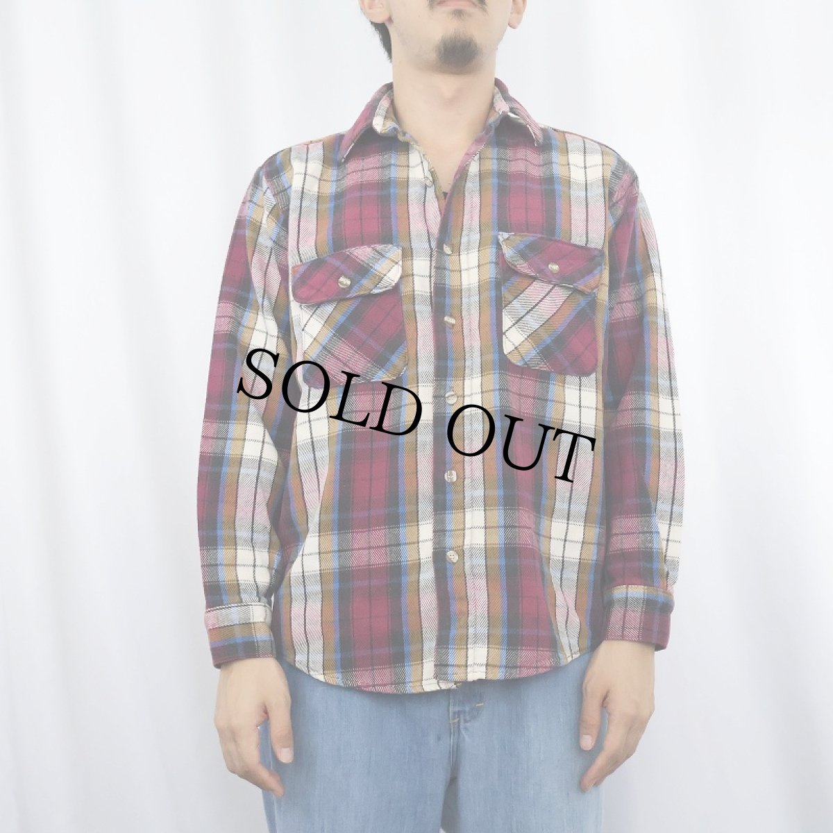 画像2: 90's FIVE BROTHER USA製 チェック柄 ヘビーネルシャツ M (2)