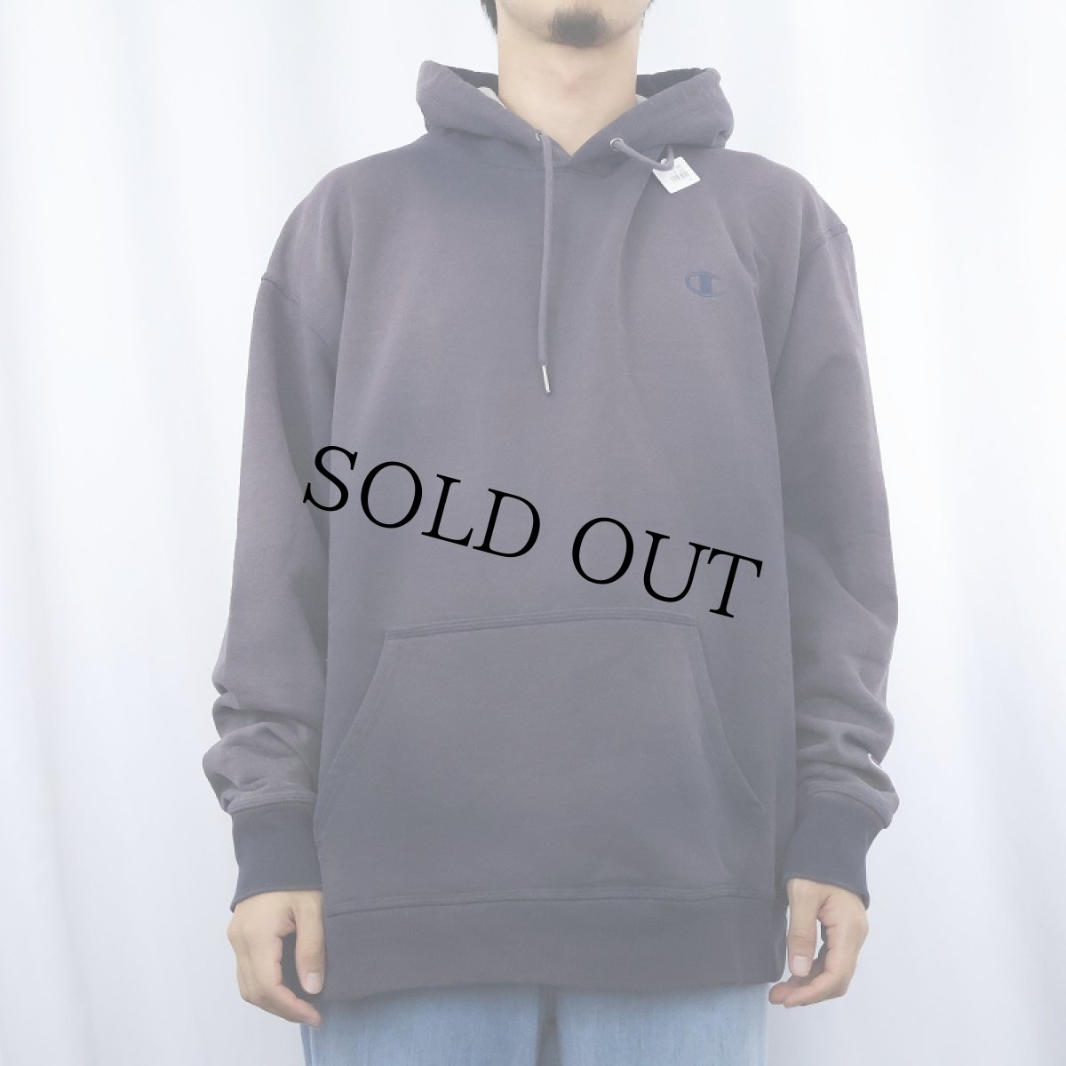 画像2: Champion 目付きスウェットフーディー NAVY XL (2)