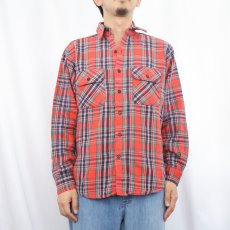 画像2: 80's FIVE BROTHER USA製 チェック柄 ヘビーネルシャツ M (2)